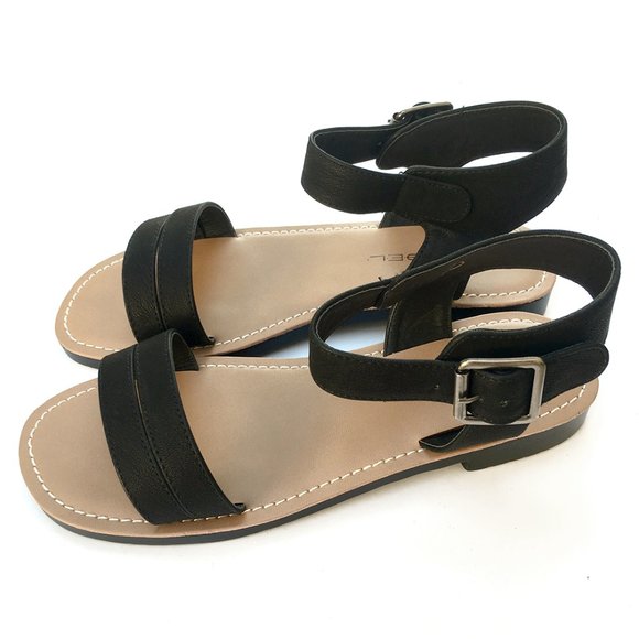 C. Label Black Sandals with Ankle Strap (7) - Picture 1 of 5